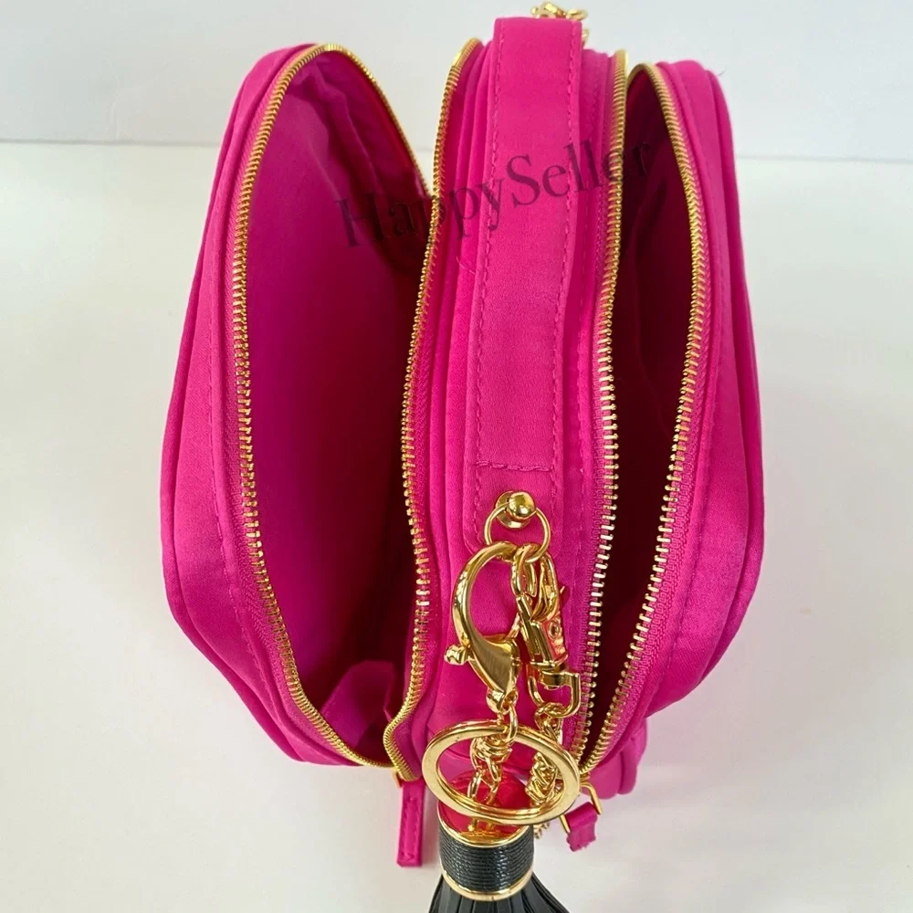 Prada Crossbody Bag Pouch Makeup Cosmetic Vanity Case Candy Pink Organizer New - Picture 12 of 13